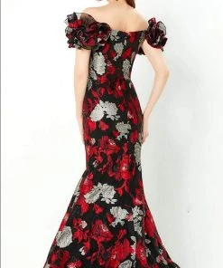 Montage By Mon Cheri - 220952 Floral Deep Off-Shoulder Gown