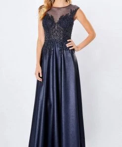 Montage By Mon Cheri - 221967 Illusion Scoop A-Line Dress