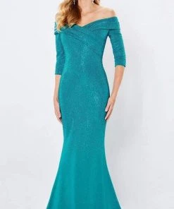 Montage By Mon Cheri - 221970 Off-Shoulder Sparkle Beaded Mermaid Gown
