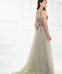 Montage By Mon Cheri - Sleeveless Beaded Tulle A-line Gown 118962 5 Montage By Mon Cheri - Sleeveless Beaded Tulle A-line Gown 118962