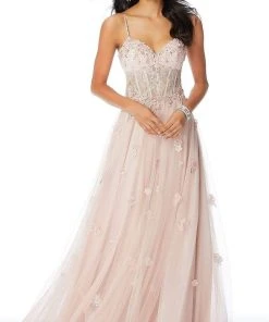 Mori Lee - 46006 Embroidered Lace Sweetheart A-line Gown