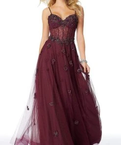 Mori Lee - 46006 Embroidered Lace Sweetheart A-line Gown