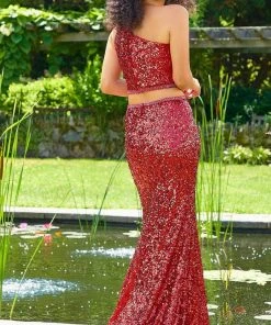 Mori Lee 47023 - Two-piece Asymmetric Long Gown