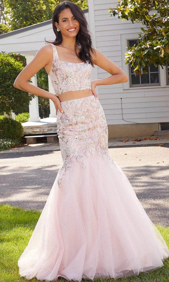 Mori Lee 47043 - Two-piece Sleeveless Square Neck Long Gown 8 Mori Lee 47043 - Two-piece Sleeveless Square Neck Long Gown