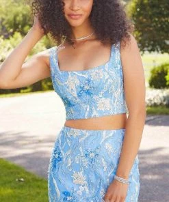 Mori Lee 47043 - Two-piece Sleeveless Square Neck Long Gown 13 Mori Lee 47043 - Two-piece Sleeveless Square Neck Long Gown