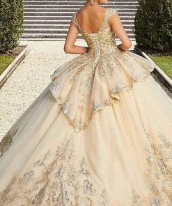 Mori Lee - 60134 Metallic Embroidered Peplum Ballgown