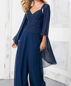 MGNY By Mori Lee Mori Lee - 72303 3 Piece Set Beaded Chiffon Pant Suit 9 MGNY By Mori Lee Mori Lee - 72303 3 Piece Set Beaded Chiffon Pant Suit