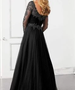 MGNY By Mori Lee Mori Lee - 72306 Off-Shoulder V-Neck Lace Appliqued A-Line Gown