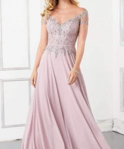 MGNY By Mori Lee Mori Lee - 72309 Illusion Neckline Crystal Beaded Chiffon A-Line Gown 8 MGNY By Mori Lee Mori Lee - 72309 Illusion Neckline Crystal Beaded Chiffon A-Line Gown