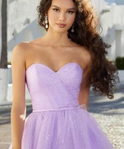 Mori Lee 9592 - Glitter Bow Sleeves Cocktail Dress