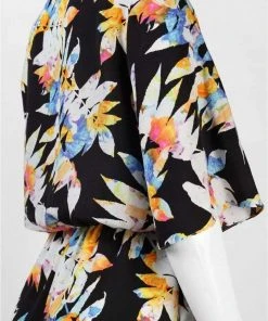 Muse - M2988M Tropical Dolman Romper Short Dresses