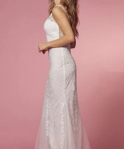 Nox Anabel Bridal A398W - Embroidered Bridal Dress