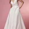 Nox Anabel Bridal E156W - Deep V-Neck Bridal Dress 2 Nox Anabel Bridal E156W - Deep V-Neck Bridal Dress