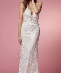 Nox Anabel Bridal F485W - Lace Overskirt Bridal Dress