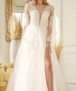 Nox Anabel Bridal JE911 - Illusion Bateau Bridal Gown