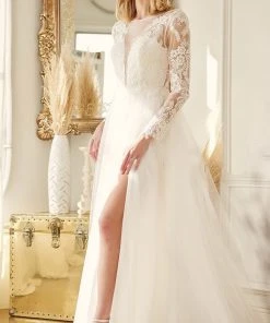 Nox Anabel Bridal JE911 - Illusion Bateau Bridal Gown