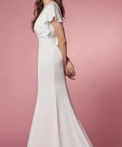 Nox Anabel Bridal JE912 - Flutter Sleeve Bridal Gown
