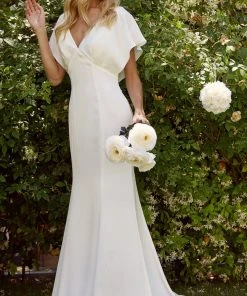 Nox Anabel Bridal JE912 - Flutter Sleeve Bridal Gown