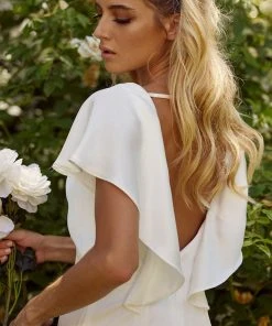 Nox Anabel Bridal JE912 - Flutter Sleeve Bridal Gown