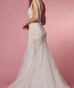 Nox Anabel Bridal JE917 - Plunging V-Neck Bridal Gown