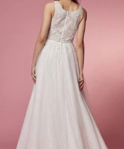Nox Anabel Bridal JE920 - V-Neck Lace Bridal Gown