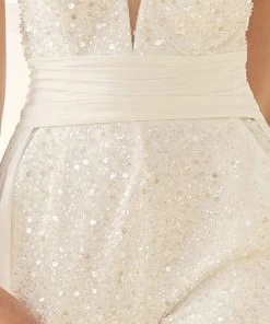 Nox Anabel Bridal JE926 - V-Neck Bridal Jumpsuit 19 Nox Anabel Bridal JE926 - V-Neck Bridal Jumpsuit