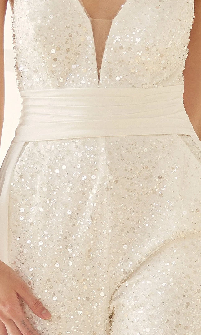 Nox Anabel Bridal JE926 - V-Neck Bridal Jumpsuit 11 Nox Anabel Bridal JE926 - V-Neck Bridal Jumpsuit