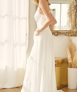 Nox Anabel Bridal JE926 - V-Neck Bridal Jumpsuit 15 Nox Anabel Bridal JE926 - V-Neck Bridal Jumpsuit