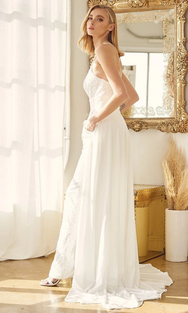 Nox Anabel Bridal JE926 - V-Neck Bridal Jumpsuit 7 Nox Anabel Bridal JE926 - V-Neck Bridal Jumpsuit