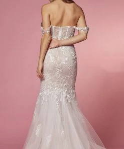 Nox Anabel Bridal JS924 - Corset Lace Bridal Gown 9 Nox Anabel Bridal JS924 - Corset Lace Bridal Gown