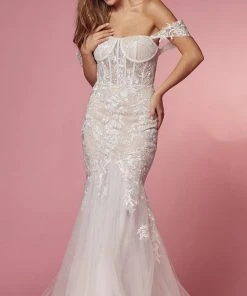 Nox Anabel Bridal JS924 - Corset Lace Bridal Gown 10 Nox Anabel Bridal JS924 - Corset Lace Bridal Gown