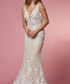 Nox Anabel Bridal JW908 - Embroidered Long Bridal Gown
