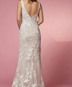 Nox Anabel Bridal JW908 - Embroidered Long Bridal Gown
