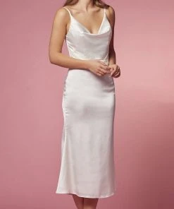Nox Anabel Bridal R1027W - Cowl Neck Bridal Dress