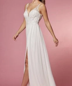 Nox Anabel Bridal Y299W - Embellished Long Bridal Gown