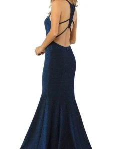 Nox Anabel - C208 Glittering Strappy Racerback Trumpet Gown