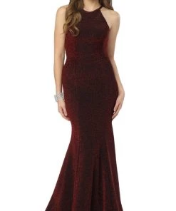 Nox Anabel - C208 Glittering Strappy Racerback Trumpet Gown