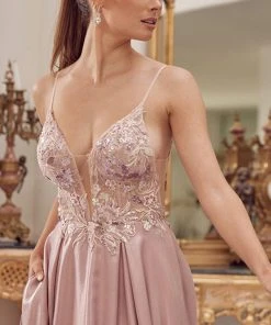 Nox Anabel E1004 - Floral A-Line Prom Dress 13 Nox Anabel E1004 - Floral A-Line Prom Dress