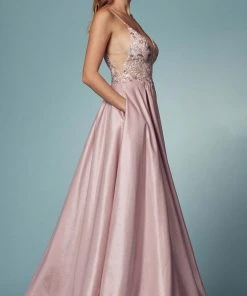 Nox Anabel E1004 - Floral A-Line Prom Dress 11 Nox Anabel E1004 - Floral A-Line Prom Dress