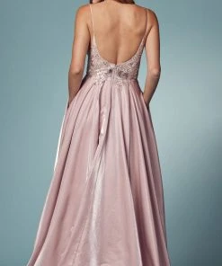 Nox Anabel E1004 - Floral A-Line Prom Dress 9 Nox Anabel E1004 - Floral A-Line Prom Dress