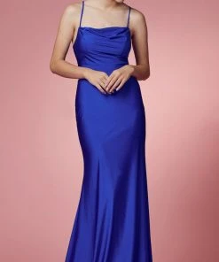 Nox Anabel E1007 - Lace Up Trumpet Prom Dress
