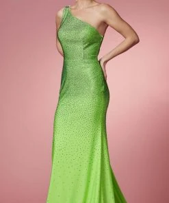 Nox Anabel E1039 - Cascade Paneled Evening Dress