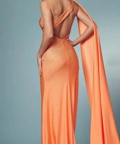 Nox Anabel E1039 - Cascade Paneled Evening Dress