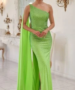 Nox Anabel E1039 - Cascade Paneled Evening Dress