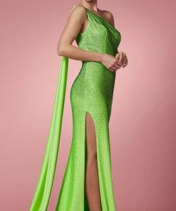 Nox Anabel E1039 - Cascade Paneled Evening Dress