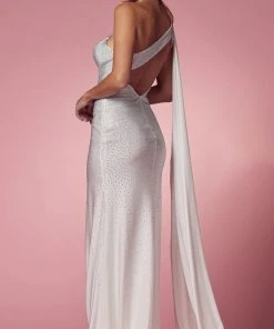 Nox Anabel E1039 - Cascade Paneled Evening Dress