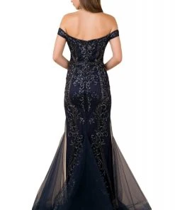 Nox Anabel - H294 Beaded Off Shoulder Mermaid Gown