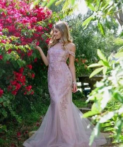 Nox Anabel - H294 Beaded Off Shoulder Mermaid Gown