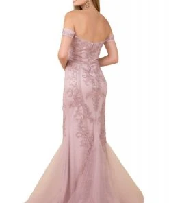 Nox Anabel - H294 Beaded Off Shoulder Mermaid Gown