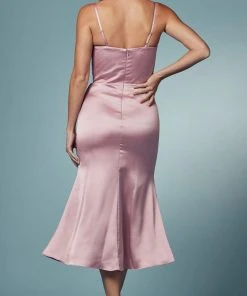 Nox Anabel R1027 - Tea Length Cowl Cocktail Dress